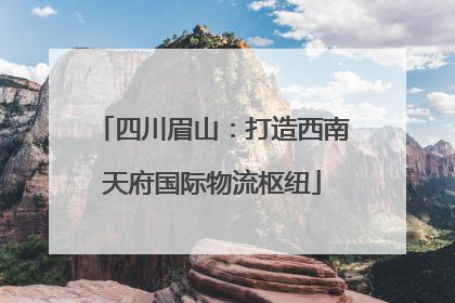 四川眉山：打造西南天府国际物流枢纽
