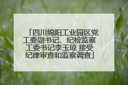 四川绵阳工业园区党工委副书记、纪检监察工委书记李玉琼 接受纪律审查和监察调查