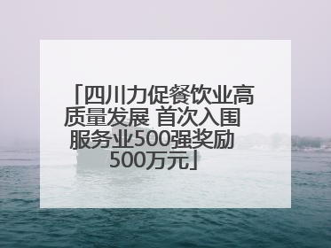 四川力促餐饮业高质量发展 首次入围服务业500强奖励500万元