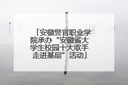 安徽警官职业学院承办“安徽省大学生校园十大歌手走进基层”活动