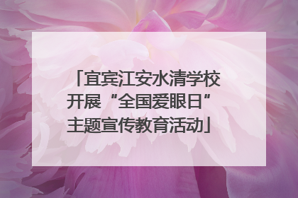 宜宾江安水清学校开展“全国爱眼日”主题宣传教育活动