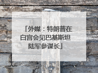 外媒：特朗普在白宫会见巴基斯坦陆军参谋长