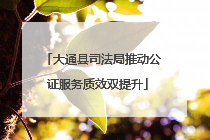大通县司法局推动公证服务质效双提升