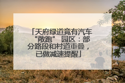 天府绿道竟有汽车“敞跑” 园区：部分路段和村道重叠，已做减速提醒