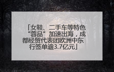 女鞋、二手车等特色“蓉品”加速出海，成都经贸代表团欧洲中东行签单逾3.7亿元