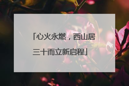 心火永燃，西山居三十而立新启程