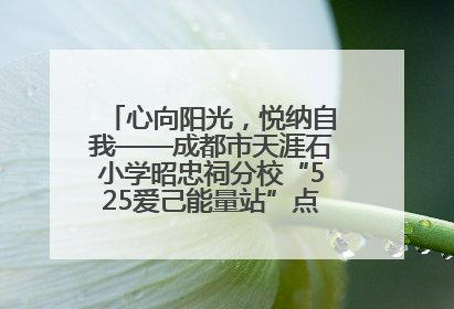 心向阳光，悦纳自我——成都市天涯石小学昭忠祠分校“525爱己能量站”点亮孩子心灵之旅