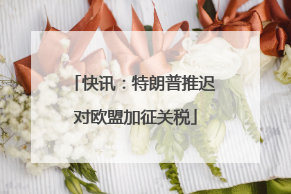 快讯：特朗普推迟对欧盟加征关税