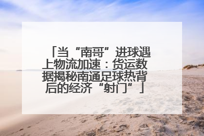 当“南哥”进球遇上物流加速：货运数据揭秘南通足球热背后的经济“射门”
