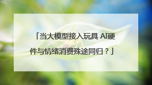 当大模型接入玩具 AI硬件与情绪消费殊途同归？