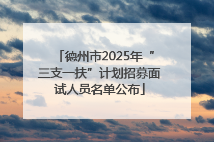 德州市2025年“三支一扶”计划招募面试人员名单公布