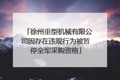 徐州重型机械有限公司因存在违规行为被暂停全军采购资格