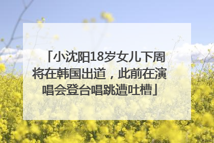小沈阳18岁女儿下周将在韩国出道，此前在演唱会登台唱跳遭吐槽