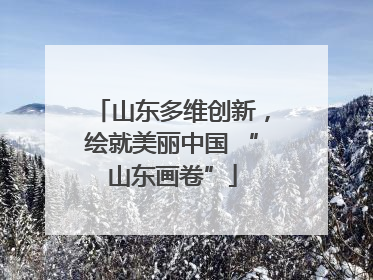 山东多维创新，绘就美丽中国 “山东画卷”