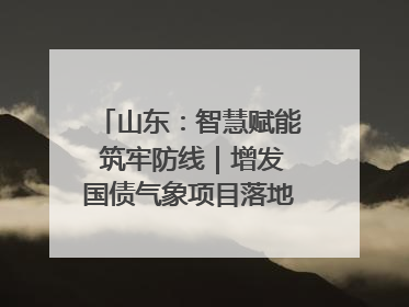 山东：智慧赋能 筑牢防线｜增发国债气象项目落地见效系列报道