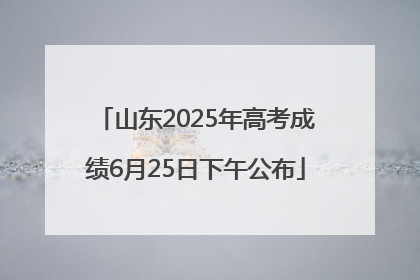 山东2025年高考成绩6月25日下午公布