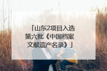 山东2项目入选第六批《中国档案文献遗产名录》