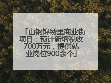 山钢锦绣里商业街项目：预计新增税收700万元，提供就业岗位900余个