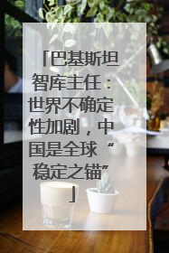 巴基斯坦智库主任：世界不确定性加剧，中国是全球“稳定之锚”