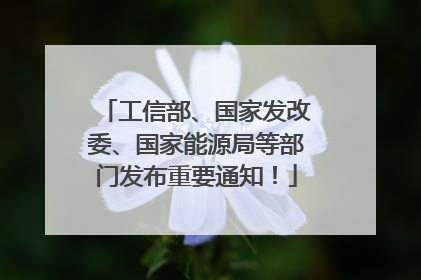 工信部、国家发改委、国家能源局等部门发布重要通知！