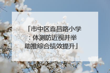 市中区鑫昌路小学：体测防近视并举 助推综合绩效提升