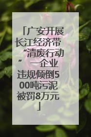 广安开展长江经济带“清废行动” 一企业违规倾倒500吨污泥被罚8万元