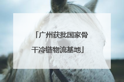 广州获批国家骨干冷链物流基地