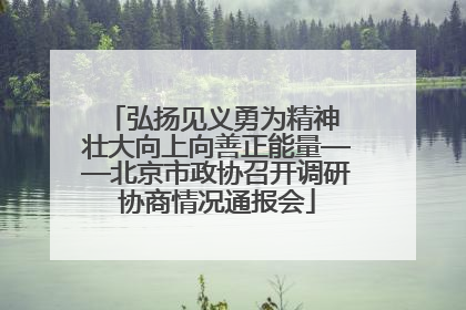 弘扬见义勇为精神 壮大向上向善正能量——北京市政协召开调研协商情况通报会