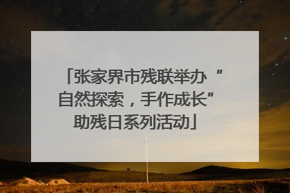 张家界市残联举办“自然探索，手作成长”助残日系列活动