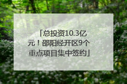 总投资10.3亿元！邵阳经开区9个重点项目集中签约