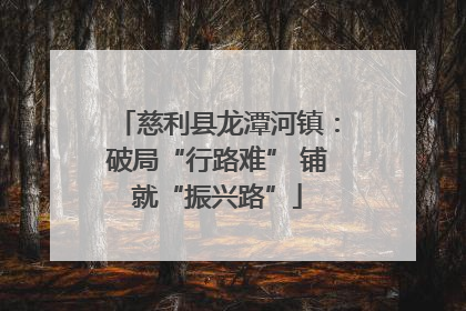 慈利县龙潭河镇：破局“行路难” 铺就“振兴路”