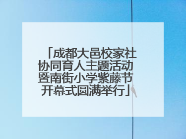 成都大邑校家社协同育人主题活动暨南街小学紫藤节开幕式圆满举行