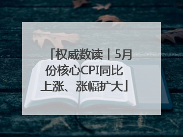权威数读丨5月份核心CPI同比上涨、涨幅扩大