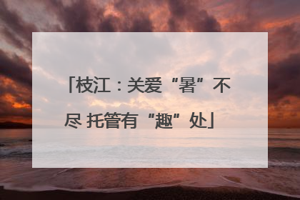 枝江：关爱“暑”不尽 托管有“趣”处