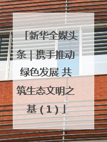 新华全媒头条｜携手推动绿色发展 共筑生态文明之基（1）