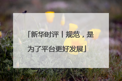 新华时评丨规范，是为了平台更好发展