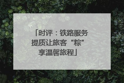 时评：铁路服务提质让旅客“粽”享温馨旅程