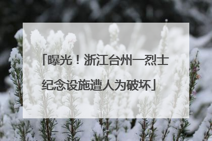 曝光！浙江台州一烈士纪念设施遭人为破坏