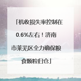 机收损失率控制在0.6%左右！济南市莱芜区全力确保粮食颗粒归仓