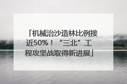 机械治沙造林比例接近50%！“三北”工程攻坚战取得新进展