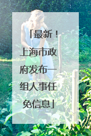 最新！上海市政府发布一组人事任免信息