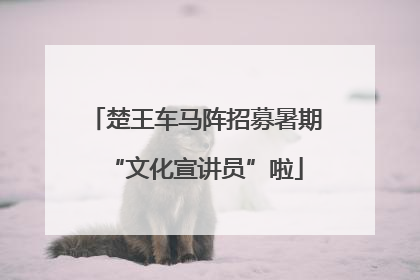 楚王车马阵招募暑期“文化宣讲员”啦