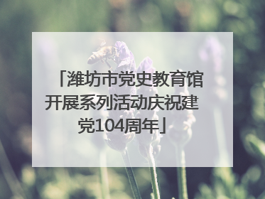 潍坊市党史教育馆开展系列活动庆祝建党104周年