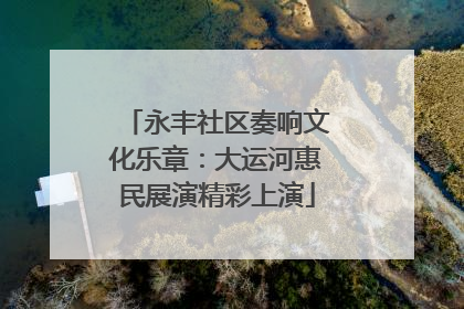 永丰社区奏响文化乐章：大运河惠民展演精彩上演