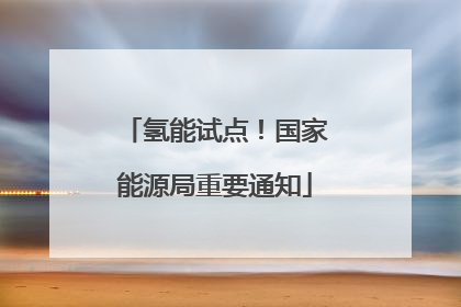 氢能试点！国家能源局重要通知