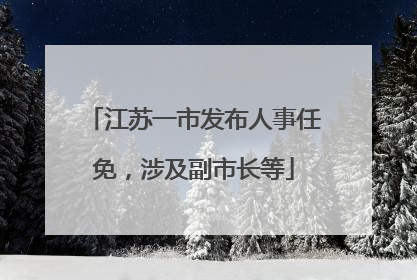 江苏一市发布人事任免，涉及副市长等