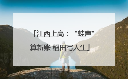 江西上高：“蛙声”算新账 稻田写人生