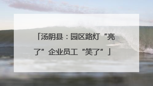 汤阴县：园区路灯“亮了”企业员工“笑了”