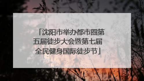 沈阳市举办都市圈第五届徒步大会暨第七届全民健身国际徒步节