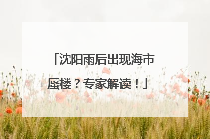 沈阳雨后出现海市蜃楼？专家解读！
